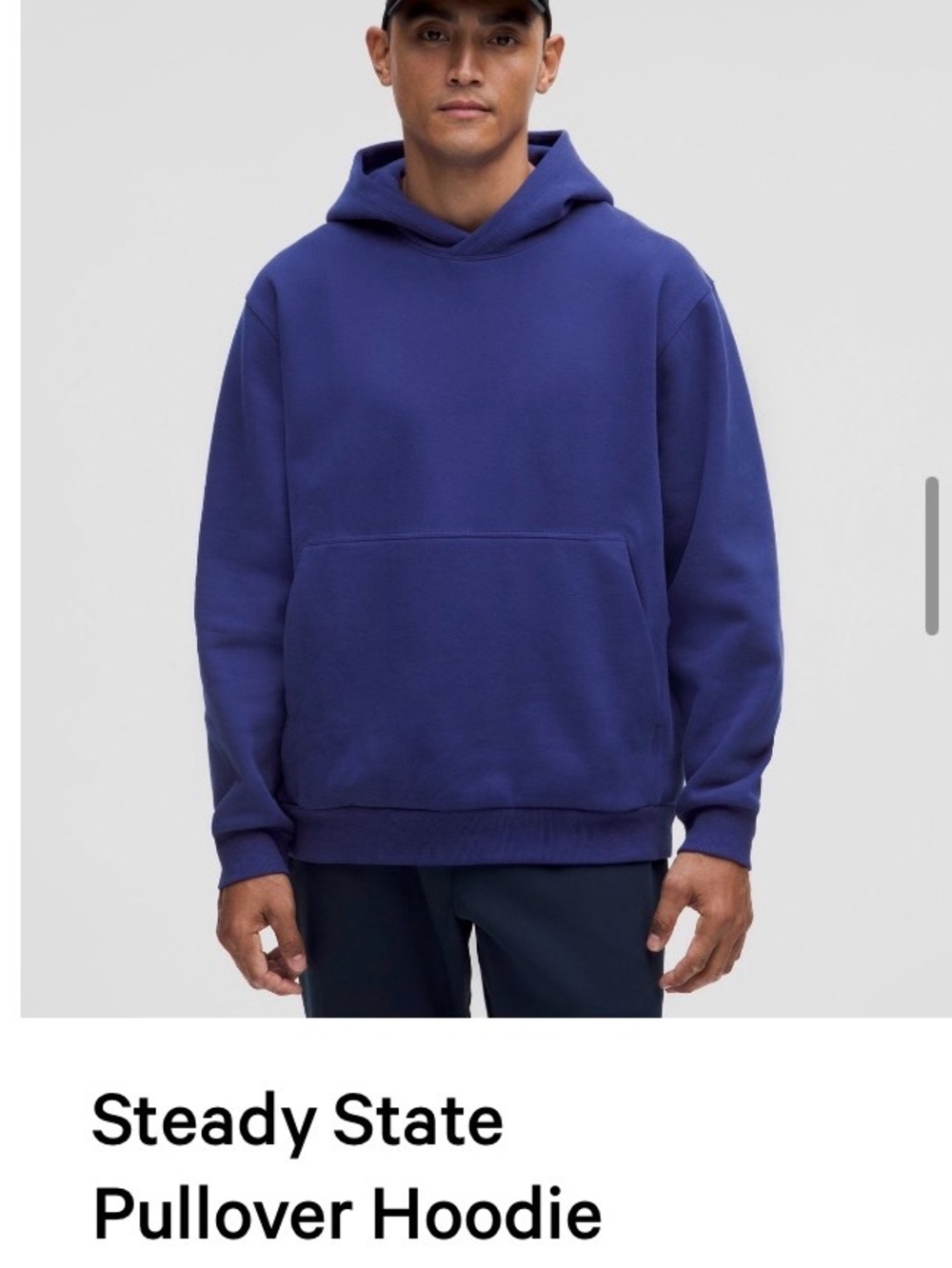 Lululemon Men’s Steady State Pullover Hoodie, Larkspur